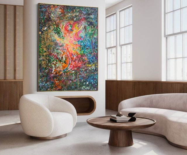 カラフルな絵画キャンバス上の抽象アートオリジナルの油絵現代絵画