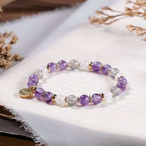 Hanhan Jewelry 紫水晶 拉長石 月光石 手鍊 礦石水晶