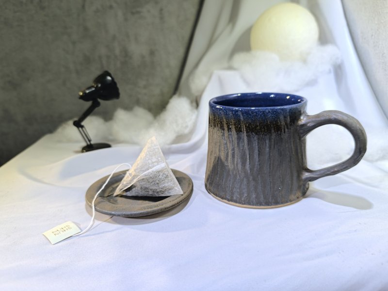 夜色跳刀山形杯-約330ml,咖啡杯,茶杯,馬克杯,水杯,山形杯 - 咖啡杯/馬克杯 - 陶 藍色