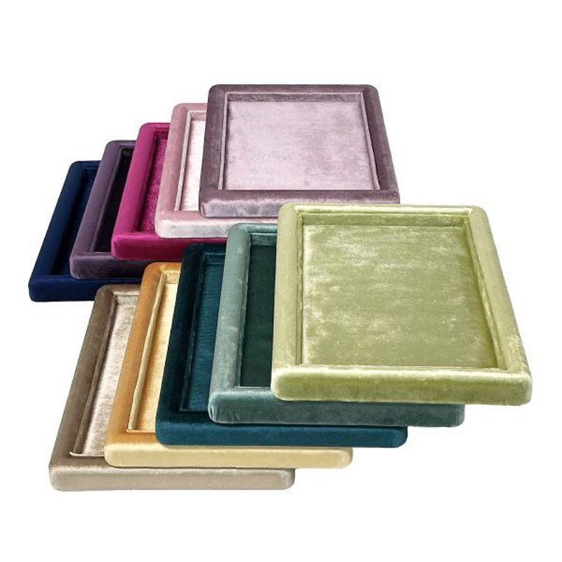 Luxury customer service tray, velour, 5 colors - Storage - Plastic Pink