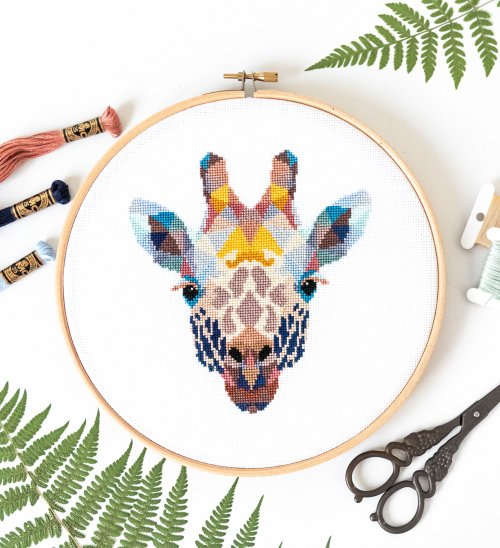 Velvet Pony Giraffe Cross Stitch PDF Pattern 十字繡