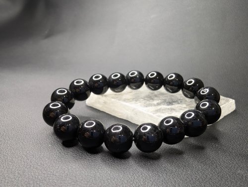 Double W 天然水晶創作館 黑瑪瑙 Agate 12mm 手串 手鍊 天然水晶 水晶手鍊