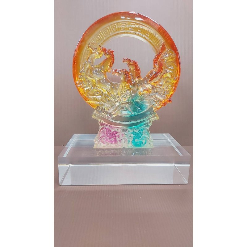 琉璃 水晶 步步高升 升遷送禮 退休送禮 開幕送禮 新婚送禮 新居 - 其他 - 其他材質 金色