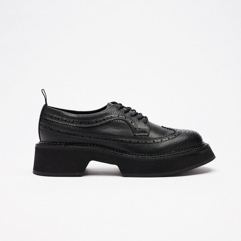VATIC WINGTIP BROGUES SHOES BLACK 45mm厚底皮鞋 增高皮鞋推薦 - 其他女皮鞋 - 真皮 黑色