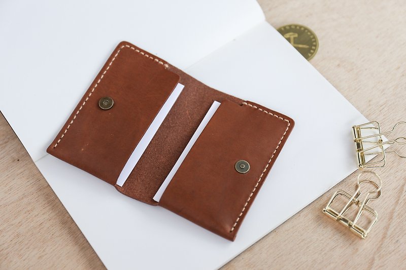 Hand sewing course bilateral business card holder [Experience course] - Leather Goods - Genuine Leather 