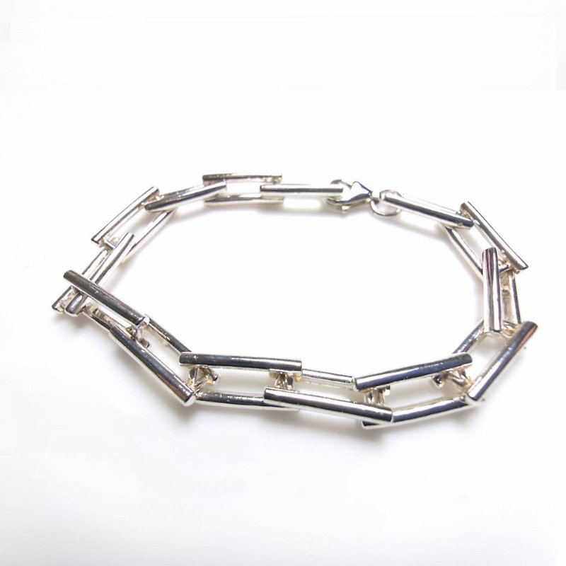 Rectangular geometric bracelet - Bracelets - Sterling Silver Silver