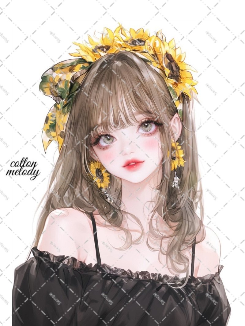 original sticker no.5865 人物ステッカー オリジナルステッカー 人物ステッカー 女の子ステッカー オリジナル人物ステッカー - 貼紙 - 紙 
