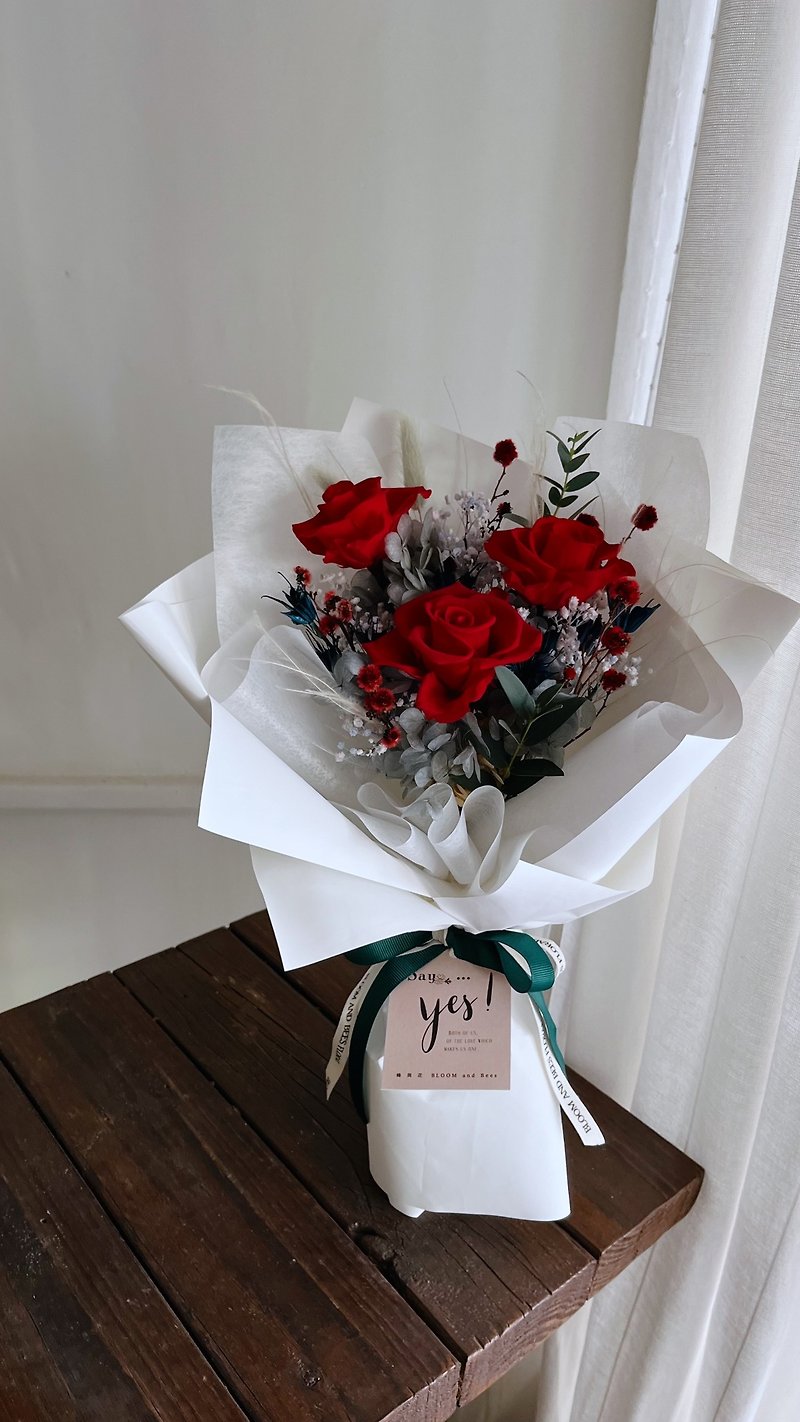 Everlasting Bouquet of Night Love | Valentine's Day Bouquet | Chinese Valentine's Day | Proposal Bouquet - ช่อดอกไม้แห้ง - พืช/ดอกไม้ สีแดง