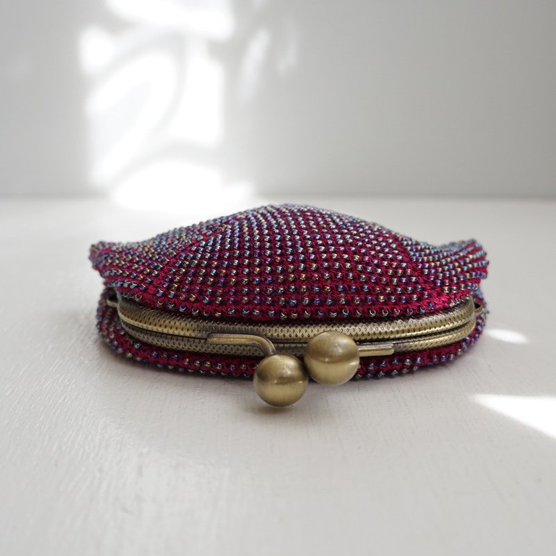 Ba-ba handmade Seedbeads crochet pouch No.1858 - 錢包/皮夾/長短夾 - 其他材質 紫色