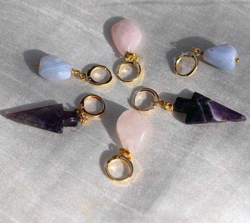Purple Amethyst Gemstone Earrings | by Ifemi Jewels - 耳環/耳夾 - 其他材質 金色