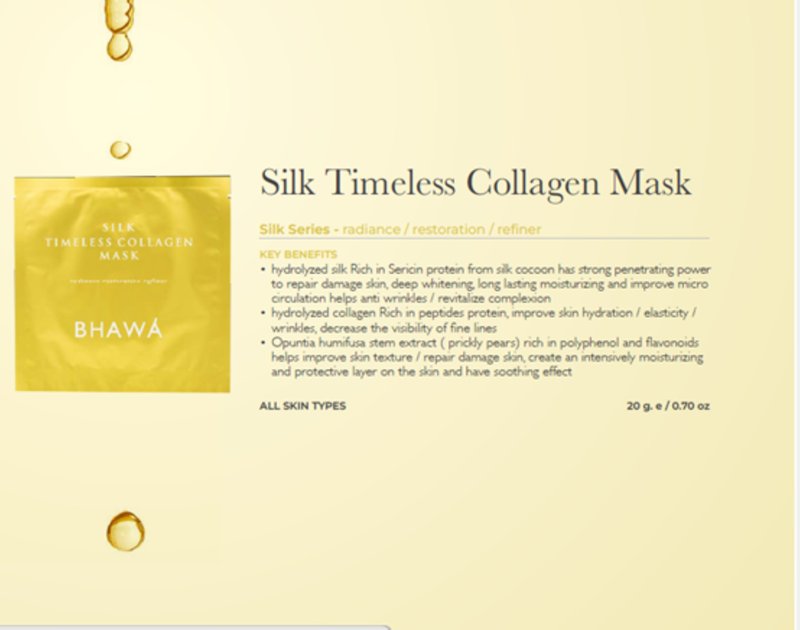 泰國BHAWA SPA 専用蠺絲面膜 SILK MASK 一片 - 面膜/凍膜/泥膜 - 棉．麻 