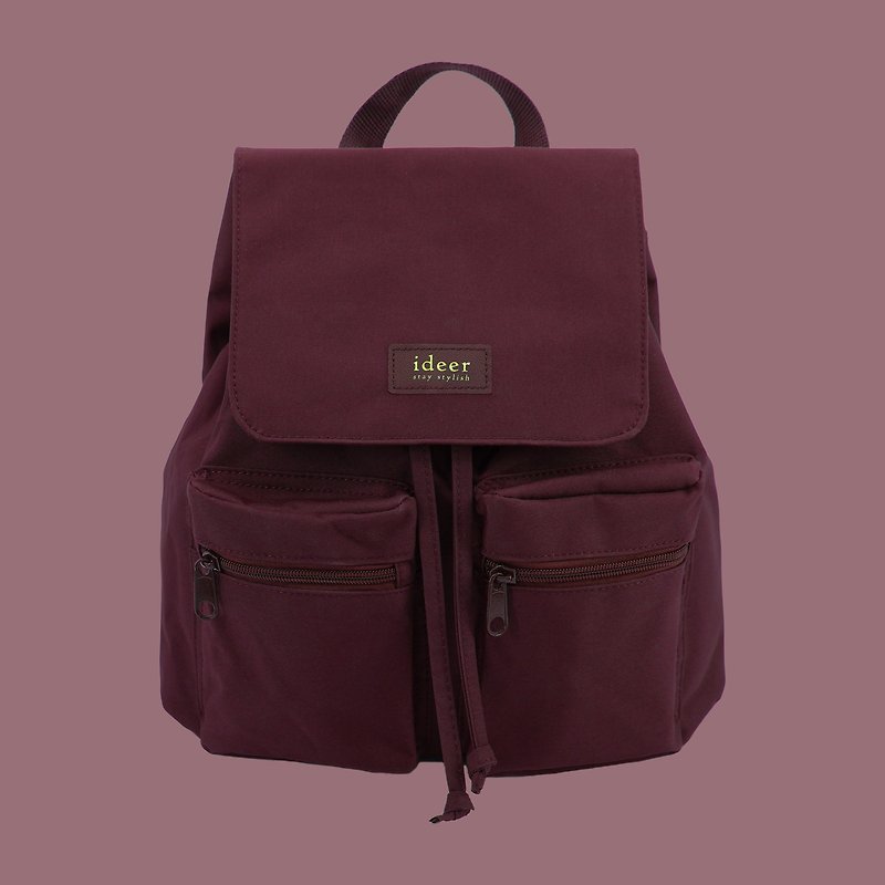 [Transfer] Water-repellent burgundy nylon ultra-light backpack, backpack, computer bag, travel school bag - Backpacks - Other Materials Red