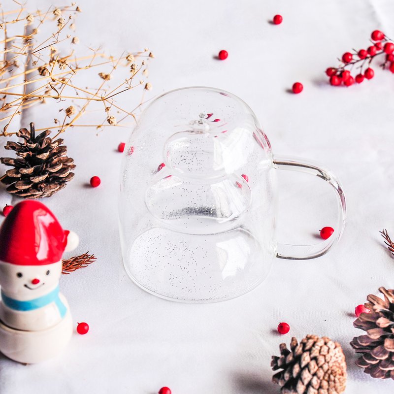 Christmas series of transparent silver double glass - Mugs - Glass Silver