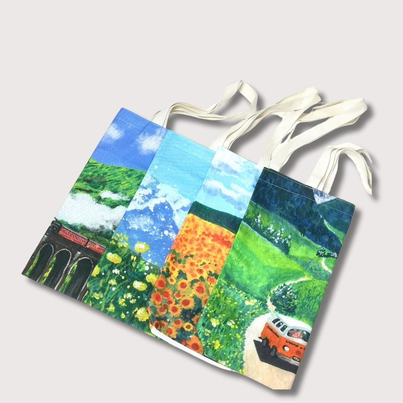 Landscape Canvas bag tote bag grocery bag shopping bag - 貼紙 - 紙 多色