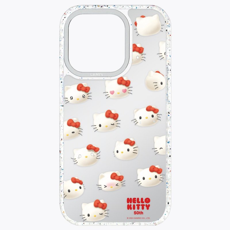 HelloKitty 50週年－鏡面經典 磁吸版 透彩框 iPhone 15 14 13 - 手機殼/手機套 - 環保材質 銀色