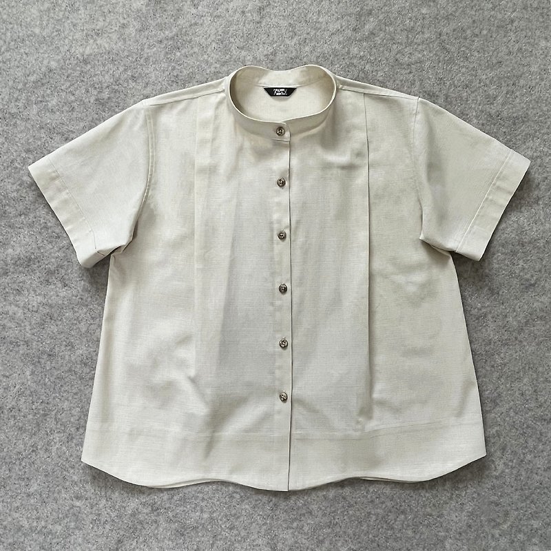 Ivory short-sleeved shirt - Women's Shirts - Cotton & Hemp White