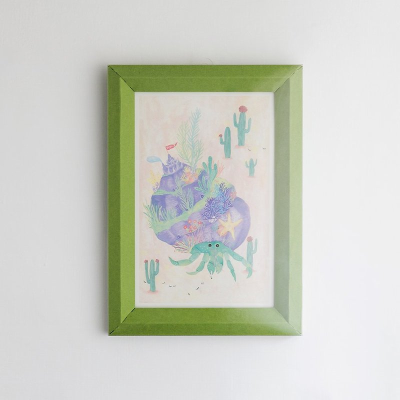 寄居蟹 Hermit Crabs - 壁貼/牆壁裝飾 - 紙 綠色