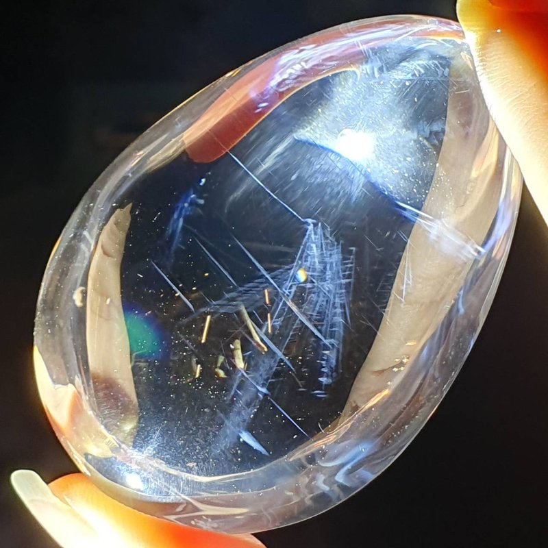 龍彩~ DB07 藍針水晶 天使的羽毛 99g Blue Needle Quartz - 擺飾/家飾品 - 寶石 白色