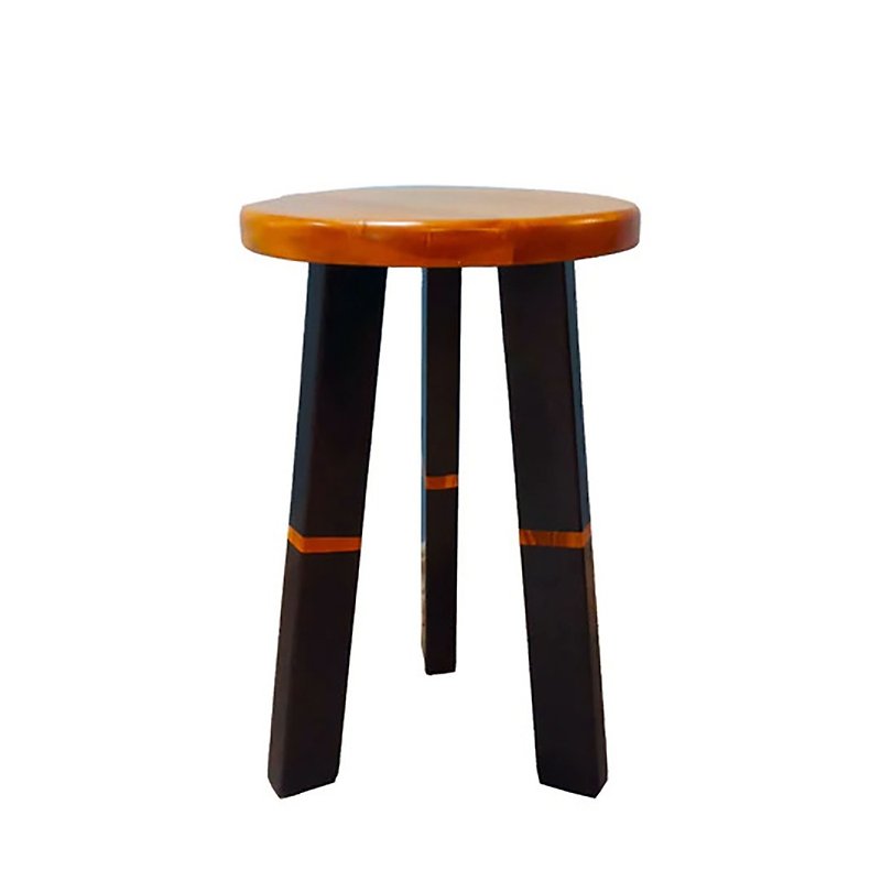 チークの木の三本足のスツール - 椅子・ソファー - 木製 