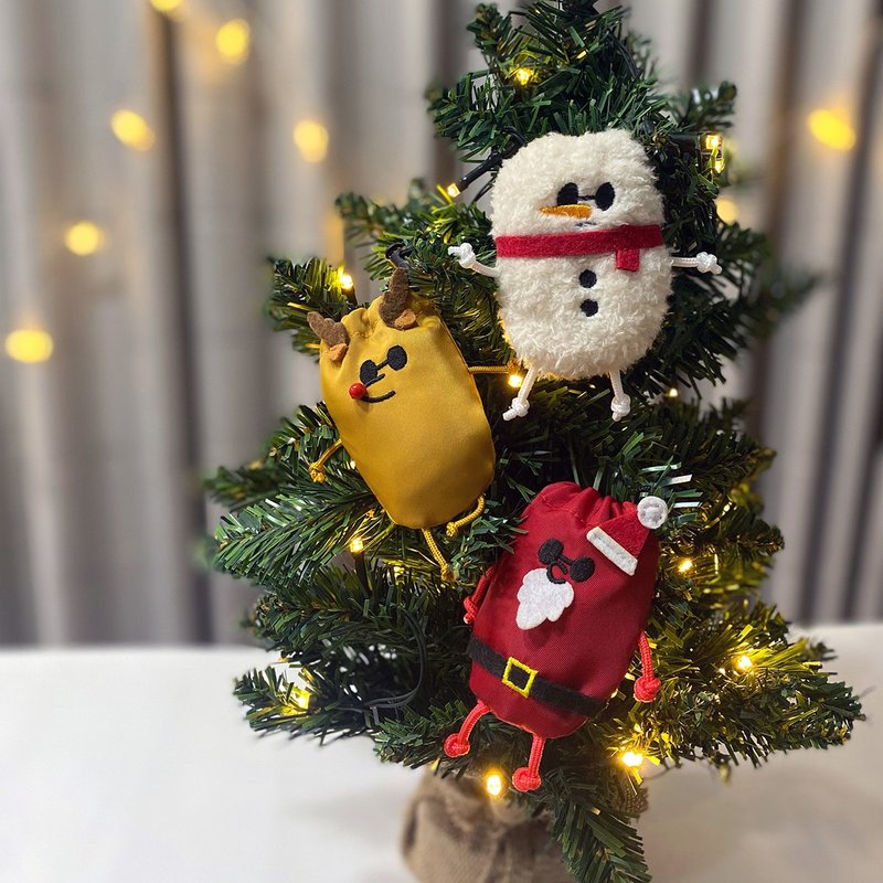 聖誕限定【ECO Buddy Bag】環保袋造型吊飾 - 三款可選 - 手提包/手提袋 - 聚酯纖維 紅色