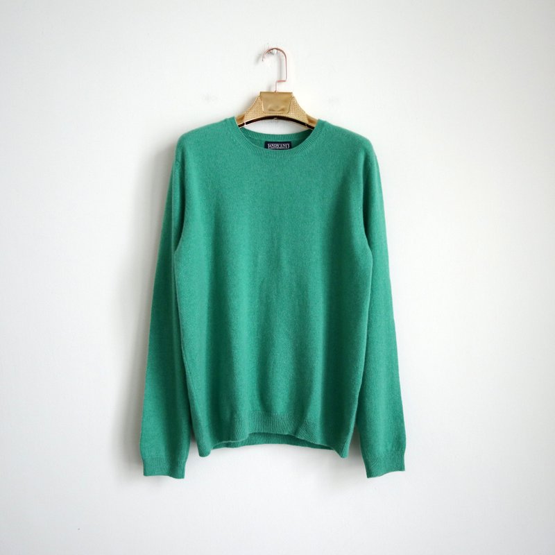 Pumpkin Vintage. Cashmere cashmere pullover senior sweater - สเวตเตอร์ผู้หญิง - ขนแกะ สีเขียว