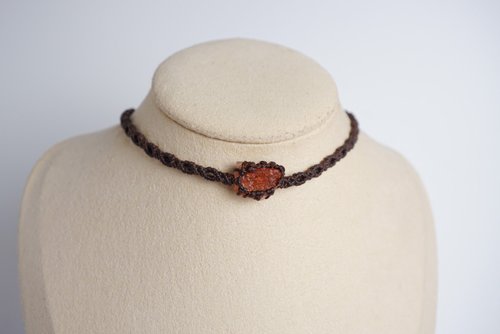 Macramé Crafts 太陽石 蠟線編織頸繩 頸圈
