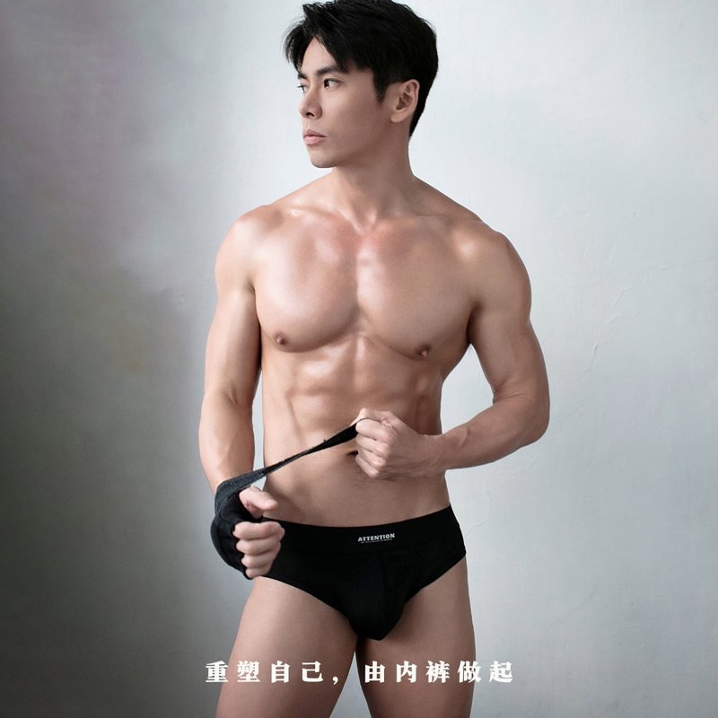 AttentionWear Mr. Basic Briefs【Black】│ATTENTION, Mens Underwear, Classic - Men's Underwear - Nylon Black