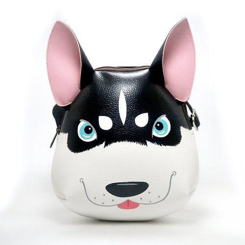 pipo89-dogs-cats Siberian Husky crossbody bag is compact fro carrying mobile phones.