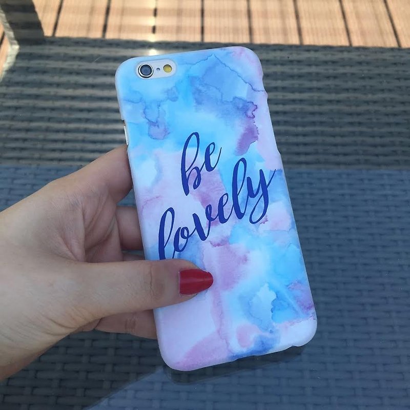 香港原創設計 Be Lovely 藍色 iPhone, Samsung Case 透明手機殼 - 手機殼/手機套 - 塑膠 紫色