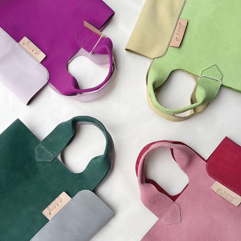 Graduation Season-Limited Edition-Temperature Genuine Leather Contrast Color Leather Handbag - Clutch Bags - Genuine Leather Multicolor