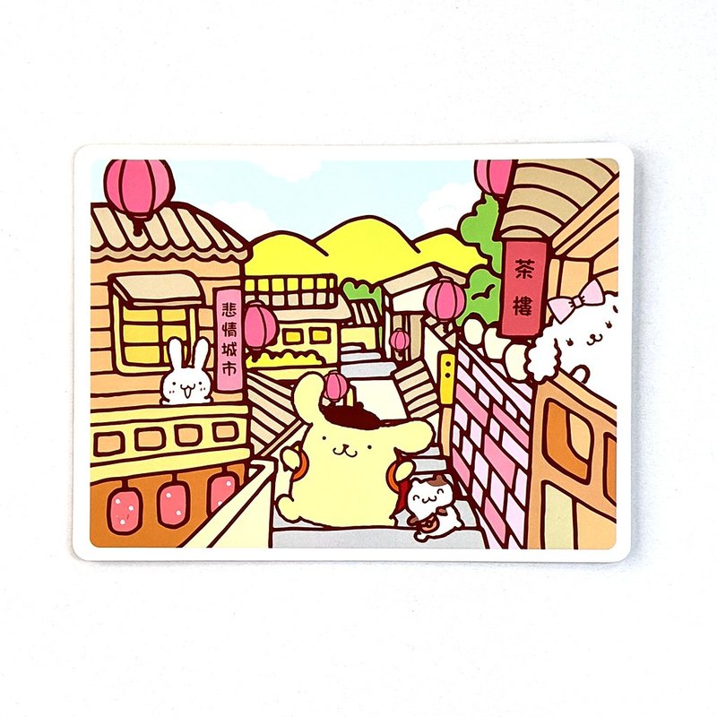 【漫遊台灣 X 三麗鷗】布丁狗明信片+行李箱貼紙(九份老街) - 卡片/明信片 - 紙 