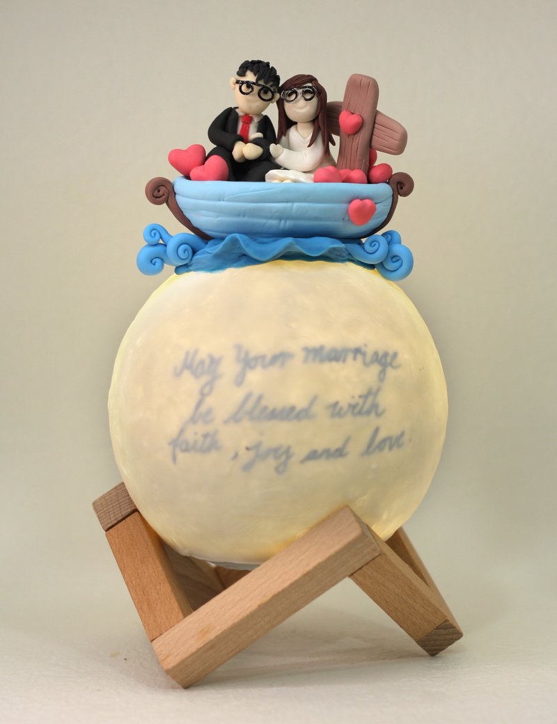 客製人像藍牙音響星球物語燈,一份永久的結婚禮物,(只寄香港) - 燈具/燈飾 - 黏土 