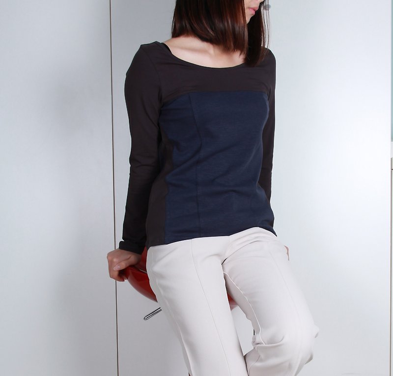 【Seasonal Sale】Vest-style cut long-sleeved top - เสื้อผู้หญิง - ผ้าฝ้าย/ผ้าลินิน 