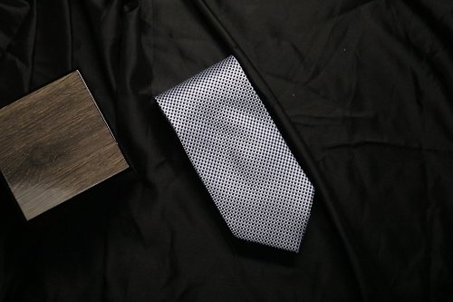 壞紳士 高端商務系列/淺藍色織百分百真絲領帶
