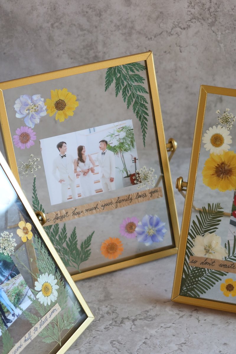客製化禮物-壓花相框 送禮 紀念 - 畫框/相架  - 植物．花 