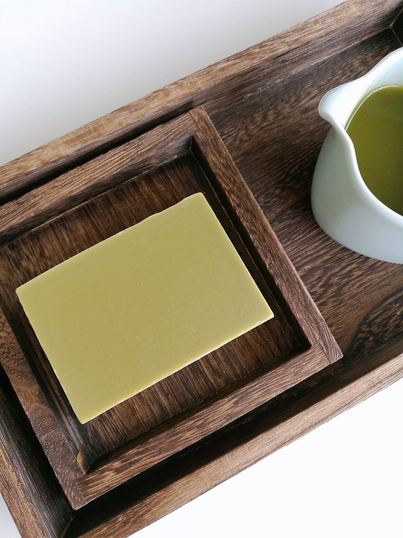 Apricot Honey Matcha Soap Cleans, moisturizes, cold soap is generally suitable for skin - สบู่ - พืช/ดอกไม้ สีเขียว