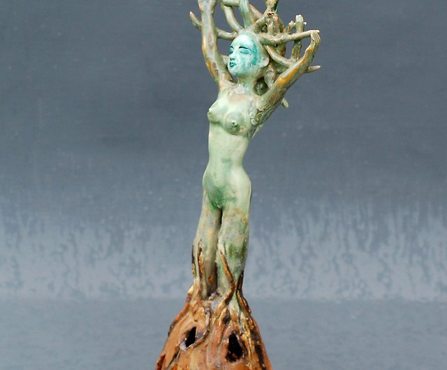 緑の少女ダフネ磁器置物神話森の妖精ギリシャのニンフの女神