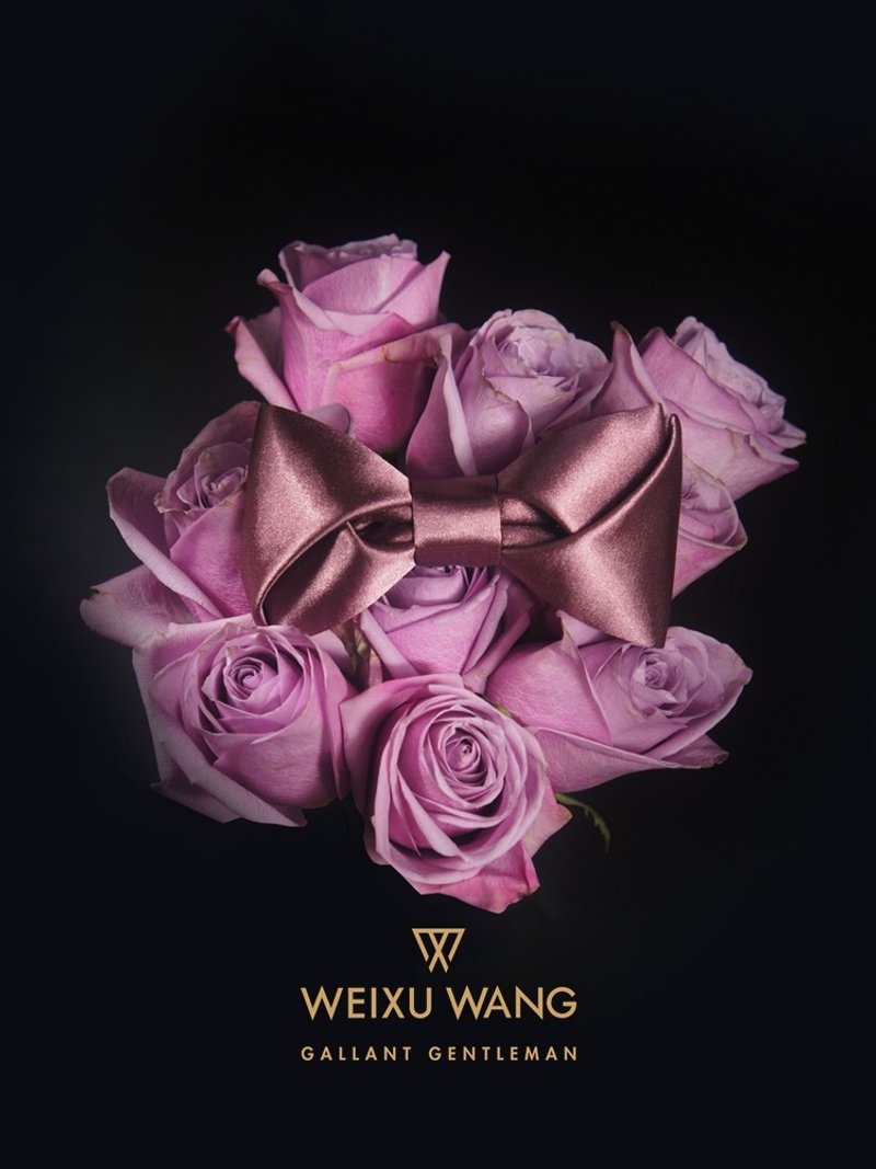 WEIXUWANG rose series original handmade bow tie wedding bowtie - Bow Ties & Ascots - Polyester Black