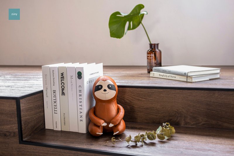 Zuny - Sloth Bookend - Items for Display - Faux Leather Multicolor