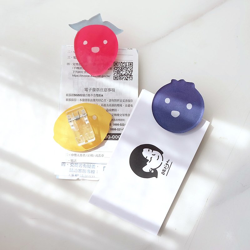 Customized by designer. Light fruit Acrylic universal clip/magnet 3 set - Magnets - Acrylic 