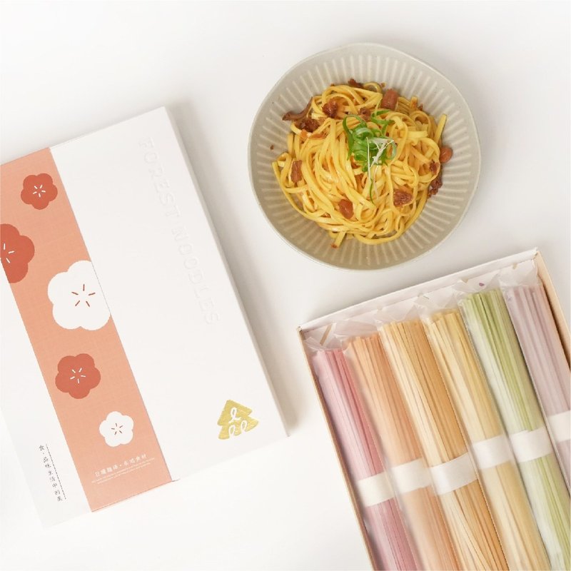 [Forest Noodles] Free shipping to Hong Kong and Macau - New Year Gift Box - Forest Naked Noodles Gift Box (6 packs of comprehensive fine naked noodles) - Noodles - Fresh Ingredients Multicolor