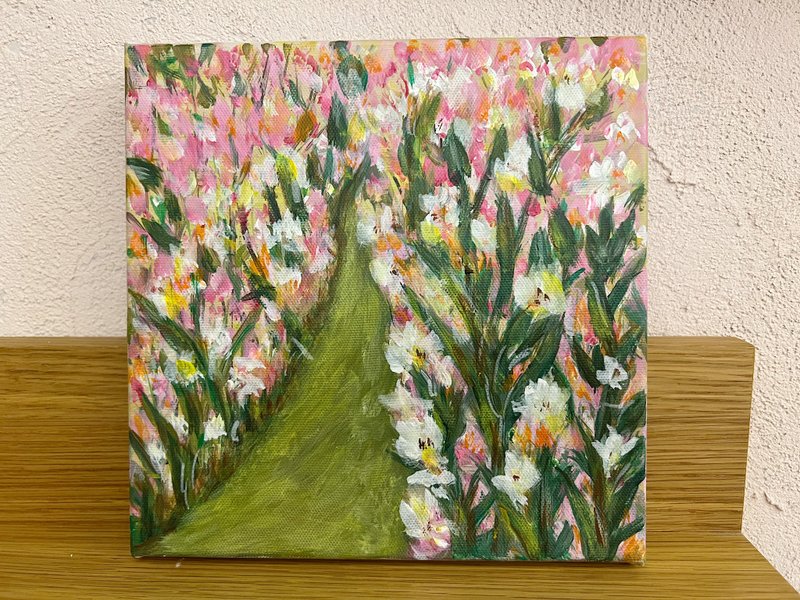 方形畫框原畫 / 夢境花田 Daylily - 老媽的畫作系列 - 海報/掛畫/掛布 - 其他材質 粉紅色