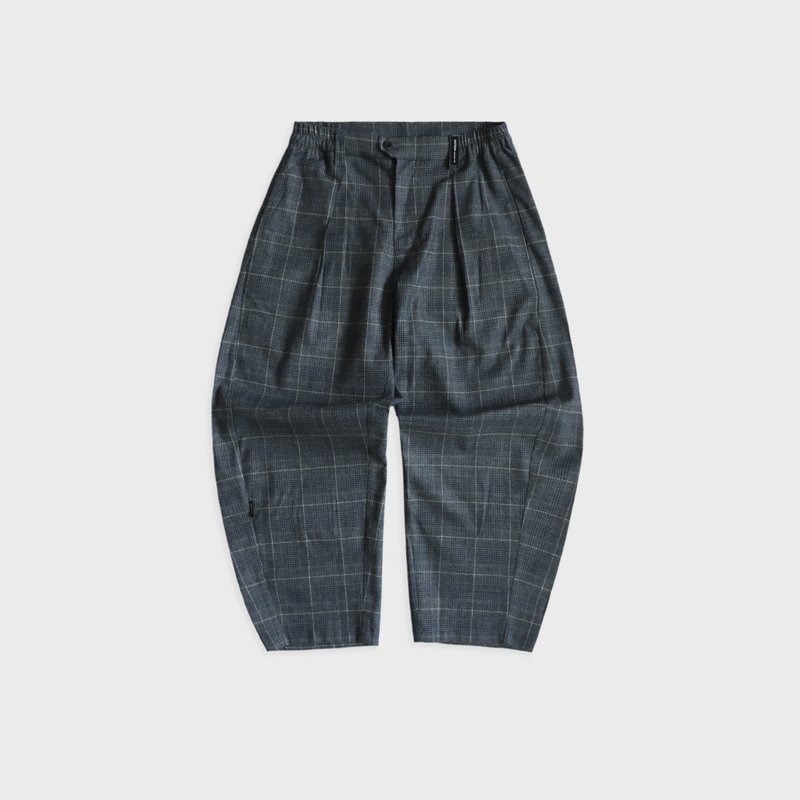 DYCTEAM - Brushed Plaid Loose full-length tape - กางเกงขายาว - วัสดุอื่นๆ สีเทา