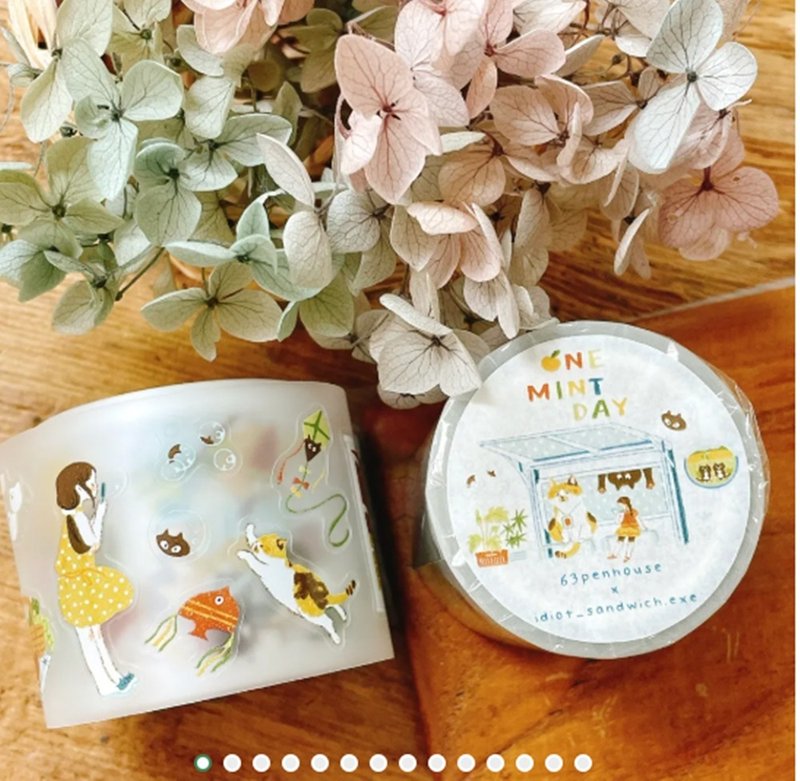 63penhouse • One Mint Day 割型PET膠帶 - 紙膠帶/和紙/PET - 塑膠 綠色