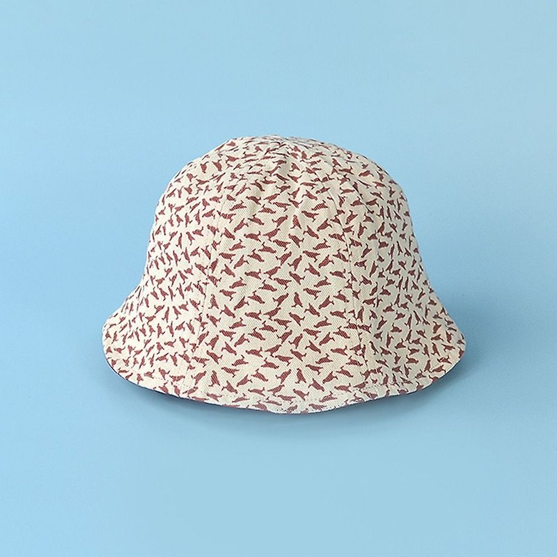 Sun Hat-Kids / Crested Myna No.4 / Earth Pink - Hats & Caps - Cotton & Hemp 