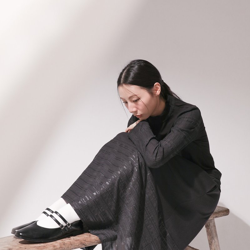 Whirling_周旋透視上衣_25AF001_黑 - 女上衣/長袖上衣 - 聚酯纖維 黑色