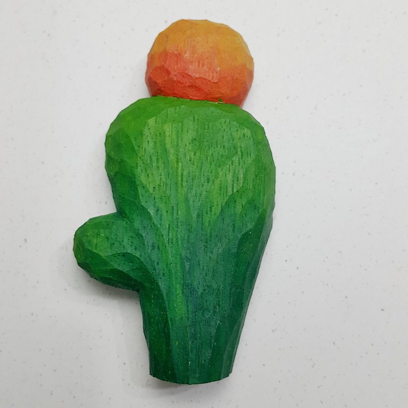 【木刻多肉植物】 造型磁鐵 C款 - 磁石貼/磁鐵 - 木頭 綠色