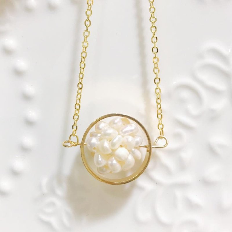 ポップコーンの真珠のネックレスのネックレスプラネットネックレスネックレスの誕生日プレゼントは、姉妹の贈り物クリスマスプレゼントをガールフレンド - チョーカー - その他の素材 ホワイト