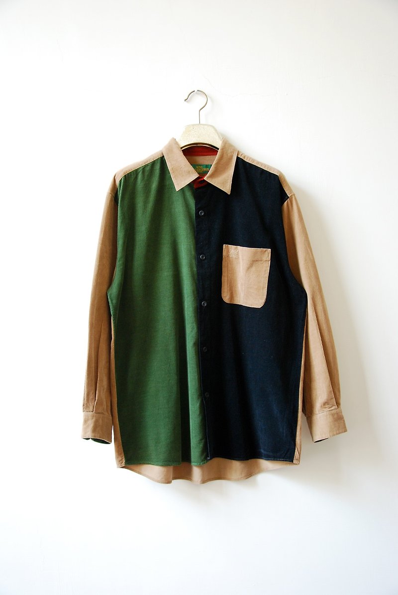 Vintage stitching color corduroy shirt - Men's Shirts - Other Materials 