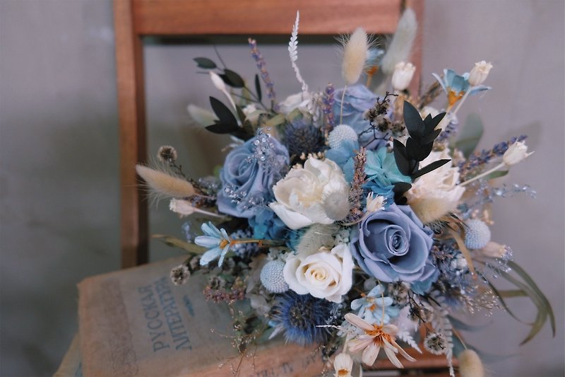 Precious Morandi color immortal flower bouquet bridal bouquet corsage wrist flower wedding selection - Dried Flowers & Bouquets - Plants & Flowers 